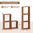 3 Cube Bookcases Solid Wood Stacking Storage Organizers with Open Slatted Design