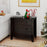 3-Drawer Dresser Wide Chest of Drawers Modern Large Nightstand Closet Storage Organizer-Dark Brown