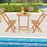 3 Pieces Folding Patio Bistro Set with Slatted Tabletop