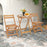 3 Pieces Folding Patio Bistro Set with Slatted Tabletop