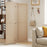 3 Panel Folding Room Divider for Home Office Bedroom Restaurant-Beige