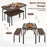 3-Piece Dining Table Set for 4 with Metal Frame-Brown