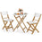 3 Piece Folding Patio Bistro Set with Foldable Design Acacia Wood Porch Chairs and Square Table