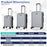 3-Piece Hardside Luggage Set Lightweight Hardside Suitcases with 8-Spinner Wheels