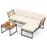 3-Piece L-Shaped Patio Furniture Set for Porch Backyard and Poolside-Beige
