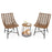 3 Piece Outdoor Furniture Set with Pet Housefor Patio Yard-Brown