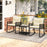3 Piece Outdoor PE Rattan Rocking Bistro Set with 2-Tier Coffee Table-Black