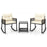 3 Piece Outdoor PE Rattan Rocking Bistro Set with 2-Tier Coffee Table-Black