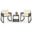3 Piece Outdoor PE Rattan Rocking Bistro Set with 2-Tier Coffee Table-Black