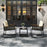 3 Piece Outdoor PE Rattan Rocking Bistro Set with 2-Tier Coffee Table-Black