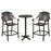 3 Piece Patio Bar Set Outdoor Cast Aluminum Round High Top Table 2 Counter Height Bar Stools