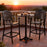 3 Piece Patio Bar Set Outdoor Cast Aluminum Round High Top Table 2 Counter Height Bar Stools