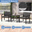 3 Piece Patio Furniture Set with 2 Modern Rattan Armchair and 25 Inch Squire Side Table-Black