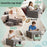 3-Piece Reading Pillow Set Extra Large Lap Desk with Coaster-Gray