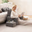 3-Piece Reading Pillow Set Extra Large Lap Desk with Coaster-Gray