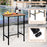 3 Pieces Acacia Wood Patio Bar Set Rectangular Table with Metal Frame
