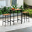 3 Pieces Acacia Wood Patio Bar Set Rectangular Table with Metal Frame