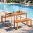 3 Pieces Acacia Wood Picnic Set with Outdoor Dining Table and 2 Benches for 4 People