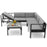 3 Pieces Aluminum Patio Furniture Set with 6-Level Adjustable Backrest-Gray