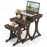 3 Pieces Nesting Coffee Table Side Table with Solid Rubber Wood Legs-Brown