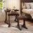 3 Pieces Nesting Coffee Table Side Table with Solid Rubber Wood Legs-Brown