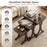 3 Pieces Nesting Coffee Table Side Table with Solid Rubber Wood Legs-Brown