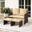 3 Pieces Outdoor Patio PE Wicker Furniture Set with Cushions-Beige