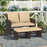 3 Pieces Outdoor Patio PE Wicker Furniture Set with Cushions-Beige