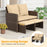 3 Pieces Outdoor Patio PE Wicker Furniture Set with Cushions-Beige