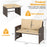 3 Pieces Outdoor Patio PE Wicker Furniture Set with Cushions-Beige