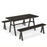 3 Pieces Outdoor Picnic Table and Benches Set for 6 People