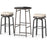 3 Pieces Outdoor Swivel Bar Set PE Rattan Bar Height Table with 2 Chairs-White
