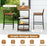 3 Pieces Outdoor Wood Bar Set with 3-Tier Storage Shelf and Metal Frame