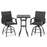 3 Pieces PE Wicker Patio Swivel Bar Set with Quick-Drying Foam-Black