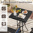 3 Pieces PE Wicker Patio Swivel Bar Set with Quick-Drying Foam-Black