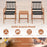 3 Pieces Acacia Wood Patio Furniture Set with Armchairs Coffee Table