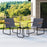 3 Pieces Patio Bistro Set Outdoor Fabric Conversation Set-Gray