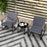 3 Pieces Patio Bistro Set Outdoor Fabric Conversation Set-Gray