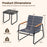 3 Pieces Patio Bistro Set Outdoor Fabric Conversation Set-Gray
