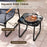 3 Pieces Patio Bistro Set Outdoor Fabric Conversation Set-Gray