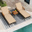 3 Pieces Patio Chaise Lounge Set for Poolside Backyard Porch
