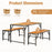 3 Pieces Patio Dining Set with Acacia Wood Dining Table and 2 Benches