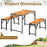 3 Pieces Patio Dining Set with Picnic Table and 2 Benches for 4 People