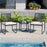 3 Pieces Patio Furniture Set PE Rattan Porch Chairs with Round Tempered Glass Top Table-White