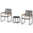 3 Pieces Patio Furniture Set PE Rattan Porch Chairs with Round Tempered Glass Top Table-White