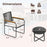 3 Pieces Patio Furniture Set PE Rattan Porch Chairs with Round Tempered Glass Top Table-White