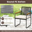 3 Pieces Patio Furniture Set PE Rattan Porch Chairs with Round Tempered Glass Top Table-White