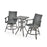 3 Pieces Swivel Bar Set with 4D Air Fiber Cushion