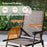 3 Pieces Patio Round Table and Folding Chairs Set with Rippled Tempered Glass Tabletop