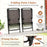 3 Pieces Patio Round Table and Folding Chairs Set with Rippled Tempered Glass Tabletop